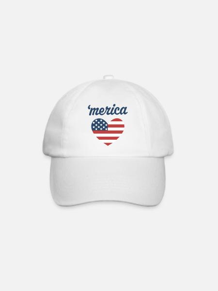 "Merica - Baseballkappe - Weiß/Weiß