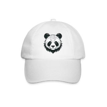 Panda Illustration mit verspieltem Ausdruck - Baseballkappe - Weiß/Weiß - Vorne