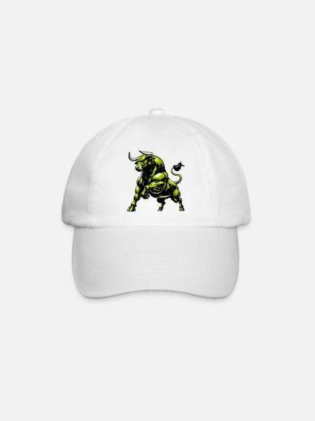 Stier - Baseballkappe - Weiß/Weiß