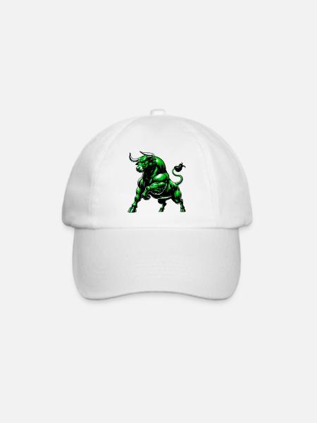 Stier - Baseballkappe - Weiß/Weiß