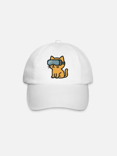 VR Chat: Das immersive Katzenabenteuer - Baseballkappe - Weiß/Weiß