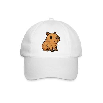 Süßes Cartoon Capybara, süß und chillig - Baseballkappe - Weiß/Weiß - Vorne