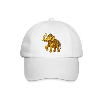 Goldener Elefant - Baseballkappe - Weiß/Weiß - Vorne