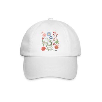 Thank You Sommerblumen - Baseballkappe - Weiß/Weiß - Vorne