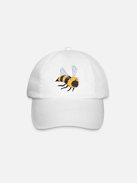 Biene - Baseballkappe - Weiß/Weiß