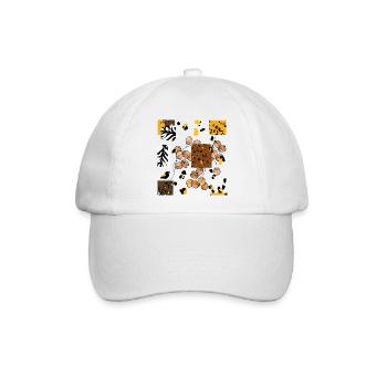 Animal Tier Print Muster - Baseballkappe - Weiß/Weiß - Vorne