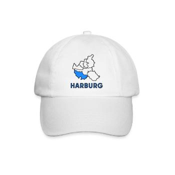 Harburg, Stadtteil von Hamburg - Baseballkappe - Weiß/Weiß - Vorne