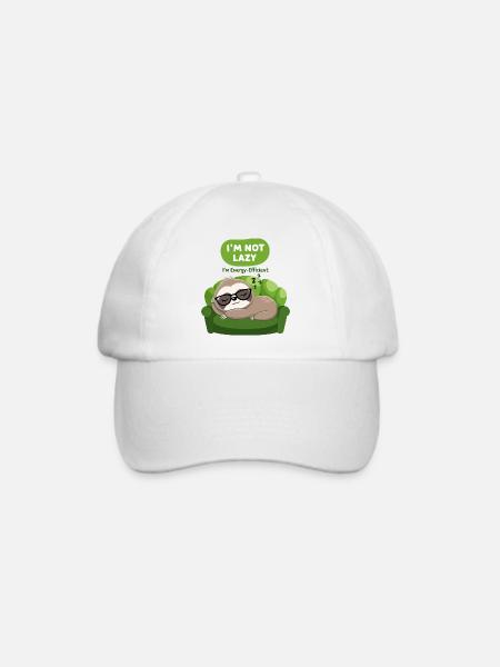 Faultier: „Ich bin nicht faul“ 🦥 - Baseballkappe - Weiß/Weiß