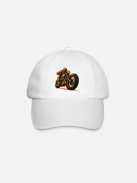 Flammen-Motorradfahrer - Baseballkappe - Weiß/Weiß