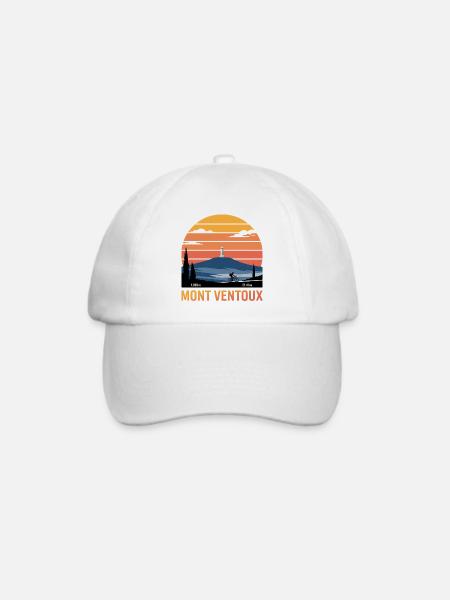 Mont Ventoux Ikonischer Radfahr-Print - Baseballkappe - Weiß/Weiß