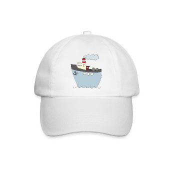 Verspieltes Schiffsdesign für Kinderkleidung - Baseballkappe - Weiß/Weiß - Vorne