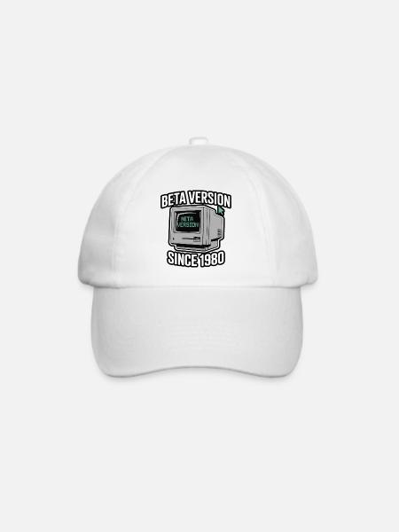 Retro Computer Beta Version Design - Baseballkappe - Weiß/Weiß