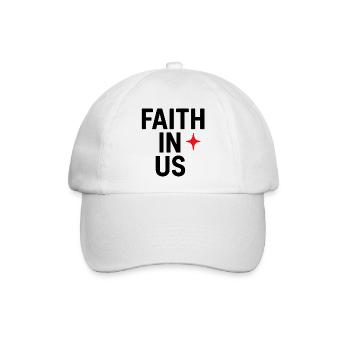 Glaube an uns Mutiges Typografie-Design - Baseballkappe - Weiß/Weiß - Vorne