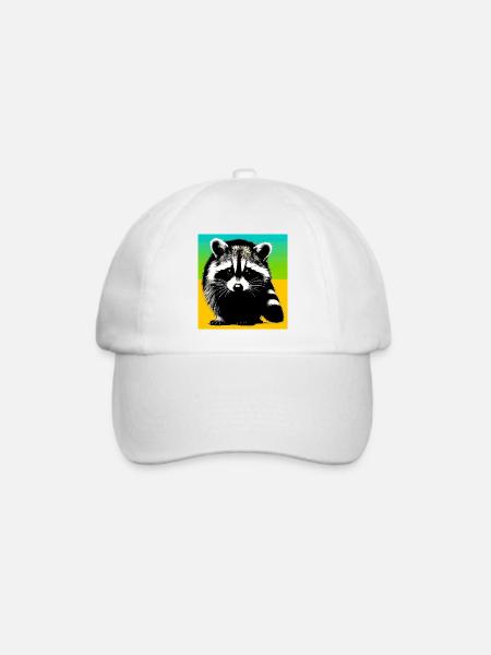 Waschbär - Baseballkappe - Weiß/Weiß