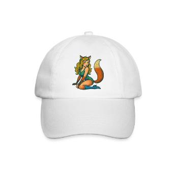 Foxy Zauberin Illustration - Baseballkappe - Weiß/Weiß - Vorne