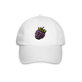 Lebendige, stilisierte Brombeere für natürliche Akzente - Baseballkappe - Weiß/Weiß - Vorne