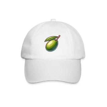 Olivenillustration detailliert - Baseballkappe - Weiß/Weiß - Vorne