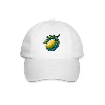 Stilisiertes Olivgrün-Gelb - Baseballkappe - Weiß/Weiß - Vorne