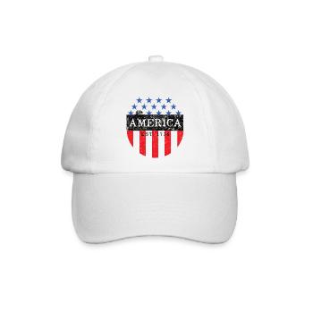 Amerikanischer patriotischer Shield - Baseballkappe - Weiß/Weiß - Vorne