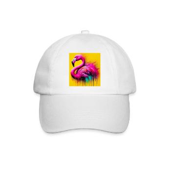 Flamingo - Baseballkappe - Weiß/Weiß - Vorne