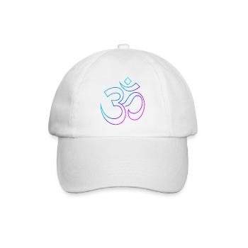 Neon Om Symbol für Meditation und Spiritualität - Baseballkappe - Weiß/Weiß - Vorne