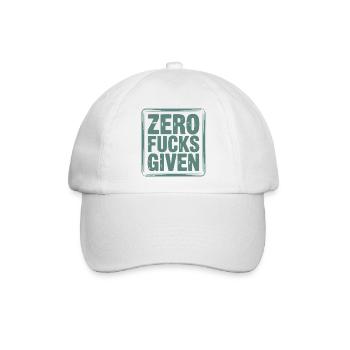 Bittersüßes Zero Fucks Design - Baseballkappe - Weiß/Weiß - Vorne
