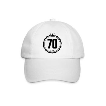 70 Zahl - Baseballkappe - Weiß/Weiß - Vorne
