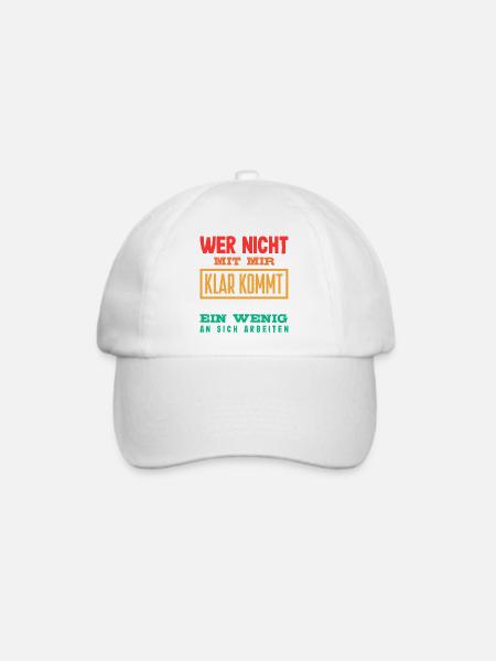 Wer nicht mit mir auskommt – lustiger Spruch - Baseballkappe - Weiß/Weiß