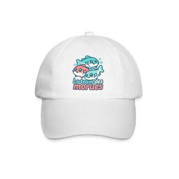 Das kawaii Kabeljau-Team - Baseballkappe - Weiß/Weiß - Vorne