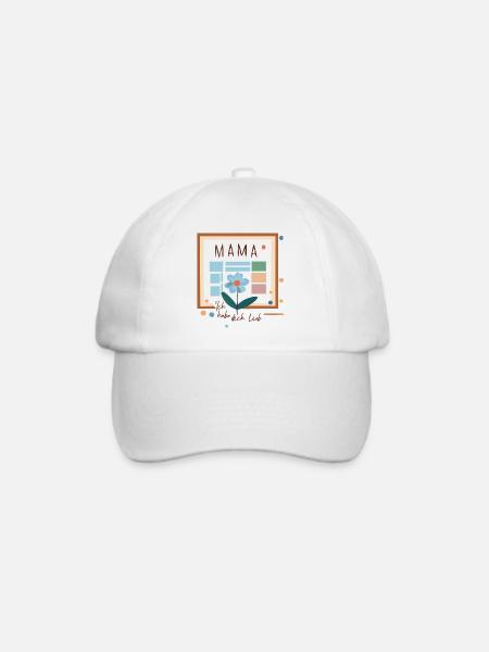 Mama Blumengruß - Baseballkappe - Weiß/Weiß