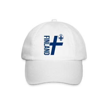 Finnland Strichzeichnungen | Sportlicher Casual-Style - Baseballkappe - Weiß/Weiß - Vorne