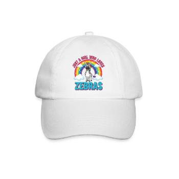 Süßes Zebra Cartoon Regenbogen Mädchen Spruch - Baseballkappe - Weiß/Weiß - Vorne
