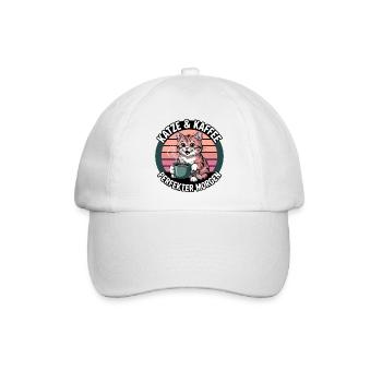 KatzKaffee Morgengruß - Baseballkappe - Weiß/Weiß - Vorne