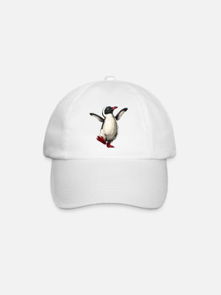fröhlicher Pinguin :) - Baseballkappe - Weiß/Weiß