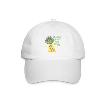 Lustiger Außerirdischer Hier Für Den Tee - Baseballkappe - Weiß/Weiß - Vorne