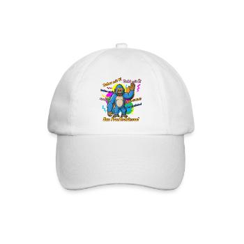 Bunter Bigfoot Abschiedssprüche. Wortwitz - Baseballkappe - Weiß/Weiß - Vorne