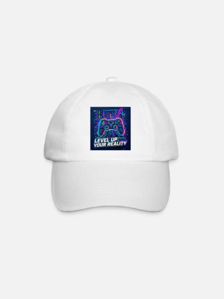 Level Up Your Reality Neon Controller - Baseballkappe - Weiß/Weiß