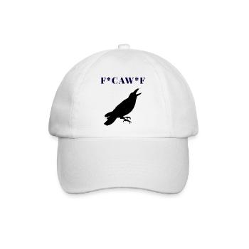 FCAWF Funny Crow Bird Design - Baseballkappe - Weiß/Weiß - Vorne