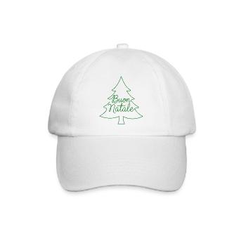 Buon Natale Tannenbaum Weihnachtsdesign - Baseballkappe - Weiß/Weiß - Vorne