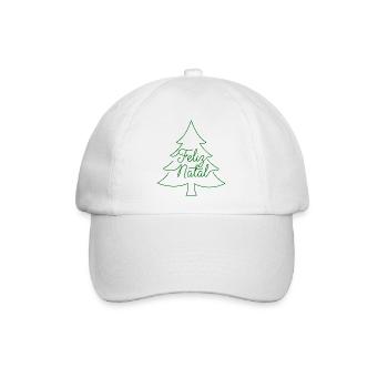Feliz Natal Tannenbaum Weihnachtsdesign - Baseballkappe - Weiß/Weiß - Vorne