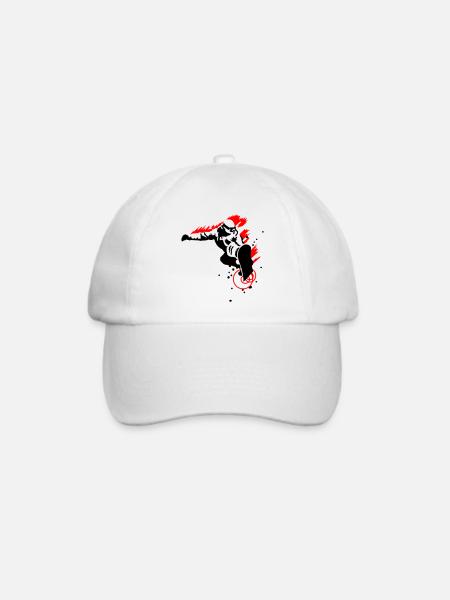 Snowboarder - Baseballkappe - Weiß/Weiß