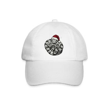 Königspython Weihnachten Ball Python Schlange - Baseballkappe - Weiß/Weiß - Vorne