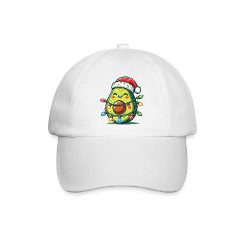 Festliche Avocado Santa Weihnachten Beleuchtung - Baseballkappe - Weiß/Weiß - Vorne