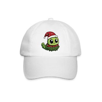 Wurm Weihnachten Xmas - Baseballkappe - Weiß/Weiß - Vorne
