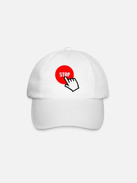Stop - Baseballkappe - Weiß/Weiß