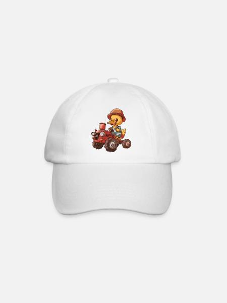 Ente Traktor Farmer - Baseballkappe - Weiß/Weiß