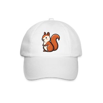 Verspielter Eichhörnchen-Charme - Baseballkappe - Weiß/Weiß - Vorne