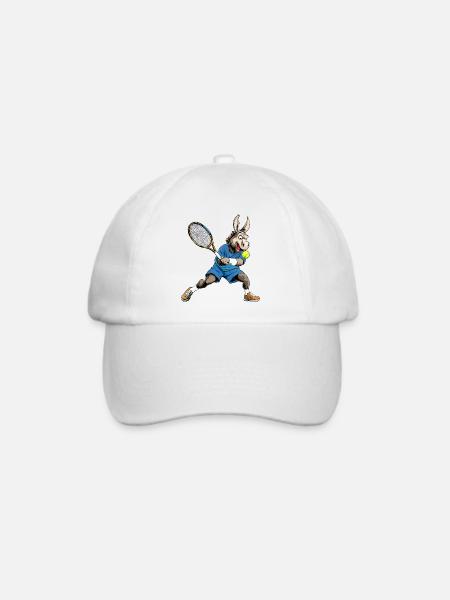 Esel Tennis - Baseballkappe - Weiß/Weiß