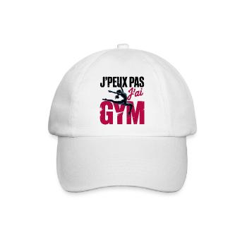 Ich kann nicht, ich habe Fitnessstudio | Turngeschenk | Fitnessstudio - Baseballkappe - Weiß/Weiß - Vorne