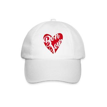 Hallo Rotes Herz – Hallo-Geschenk - Baseballkappe - Weiß/Weiß - Vorne